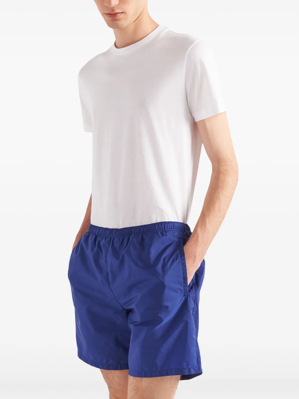 Prada Zwembroek met logoprint Blauw