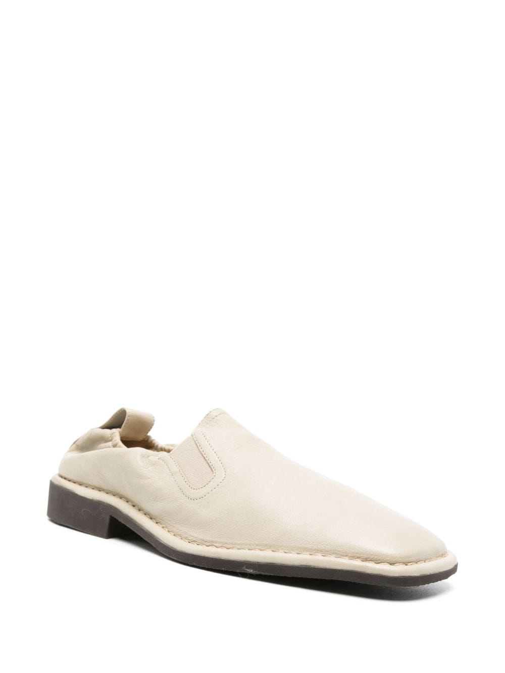 LEMAIRE Leren loafers met vierkante neus - Beige