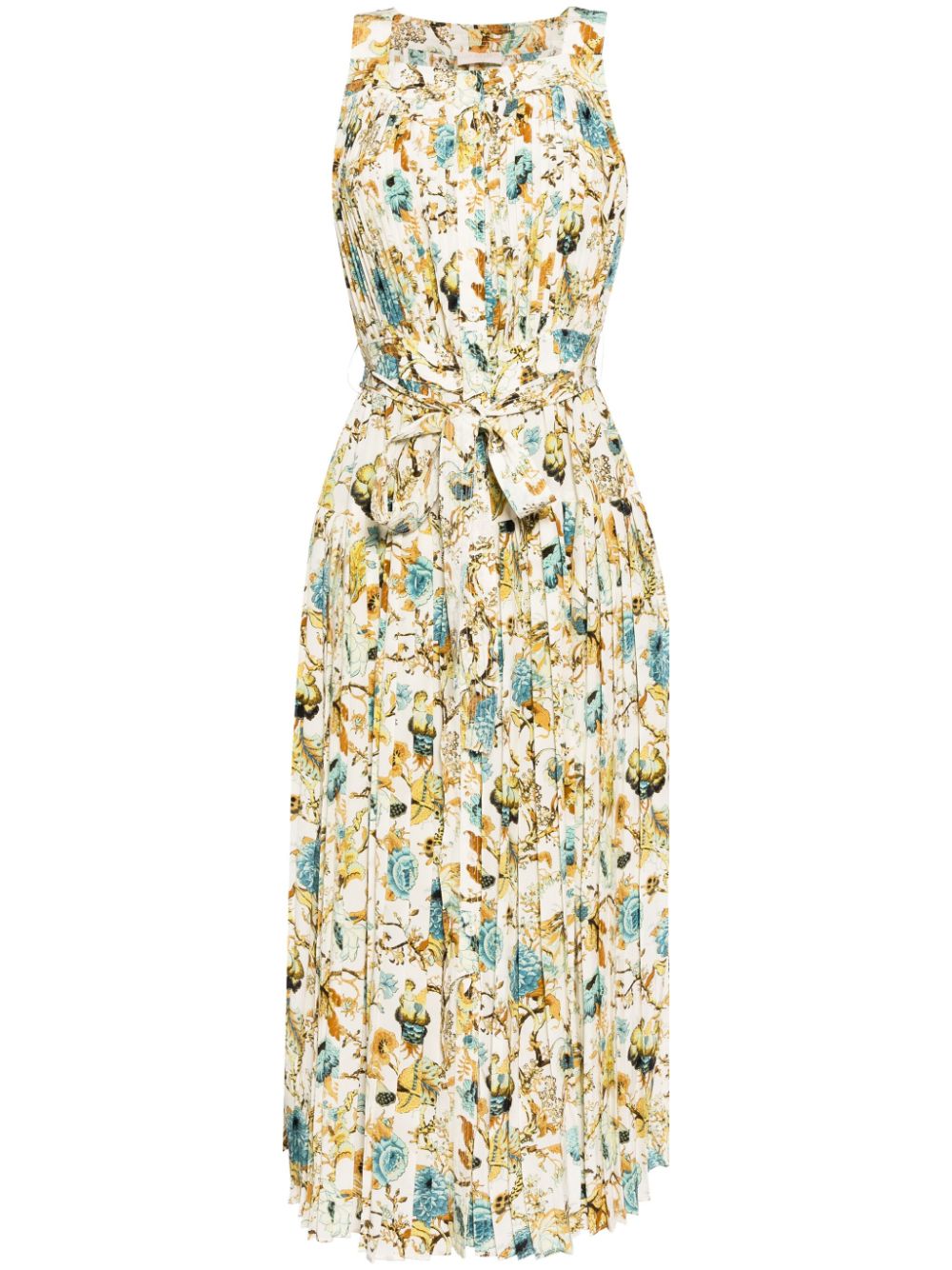 Shop Ulla Johnson Annabeth Floral-print Silk Dress In 中性色