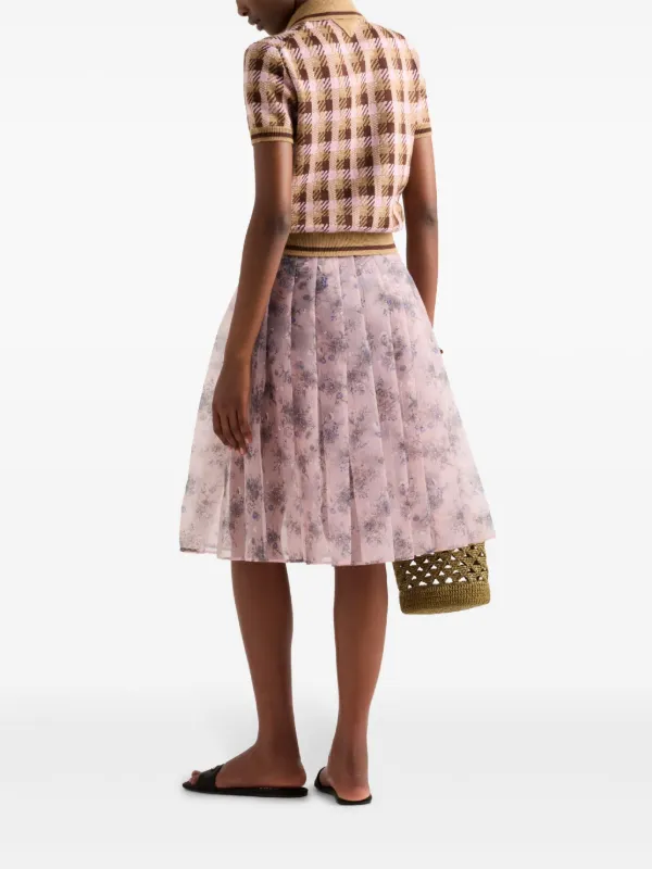PRADA ファイヤープリント プリーツスカート プラダ ピンク