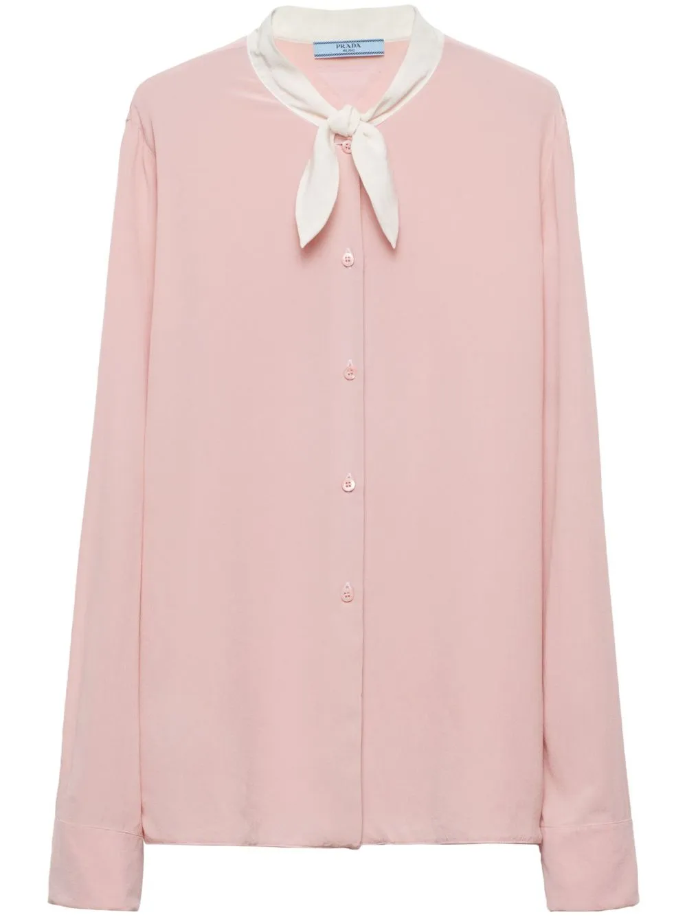 Prada Button-down Silk Shirt In Pink