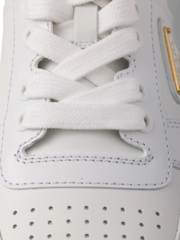 Prada Downtown Leather Sneakers | White | FARFETCH
