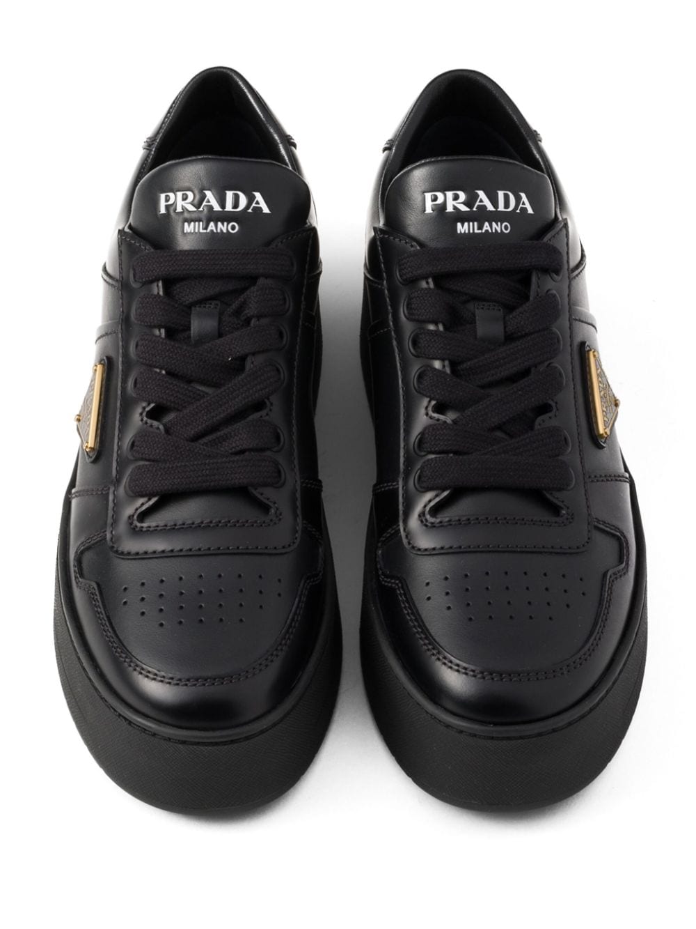 Prada Downtown Bold leren sneakers Zwart