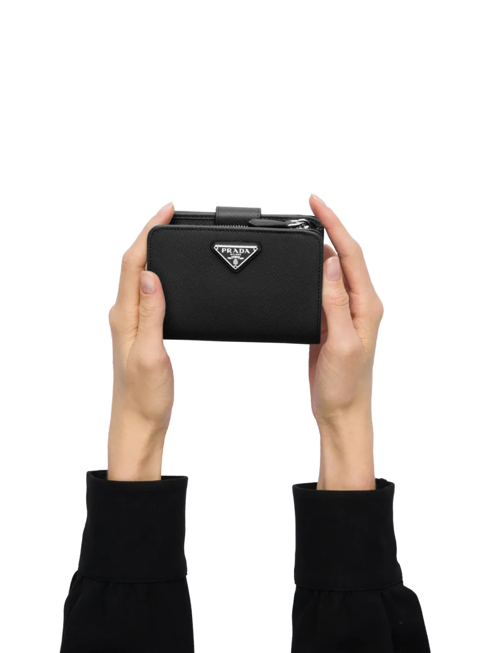  Prada Small Saffiano-leather Wallet - Black 