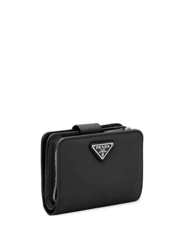 Prada Small Saffiano-leather Wallet | Black | FARFETCH CA