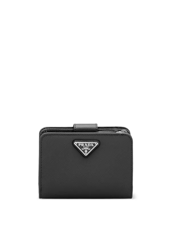 Prada triangle-logo Leather Wallet Black FARFETCH OM