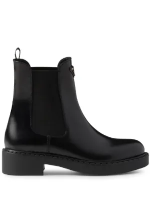 Prada モノリス レザーチェルシーブーツ | ブラック | FARFETCH JP