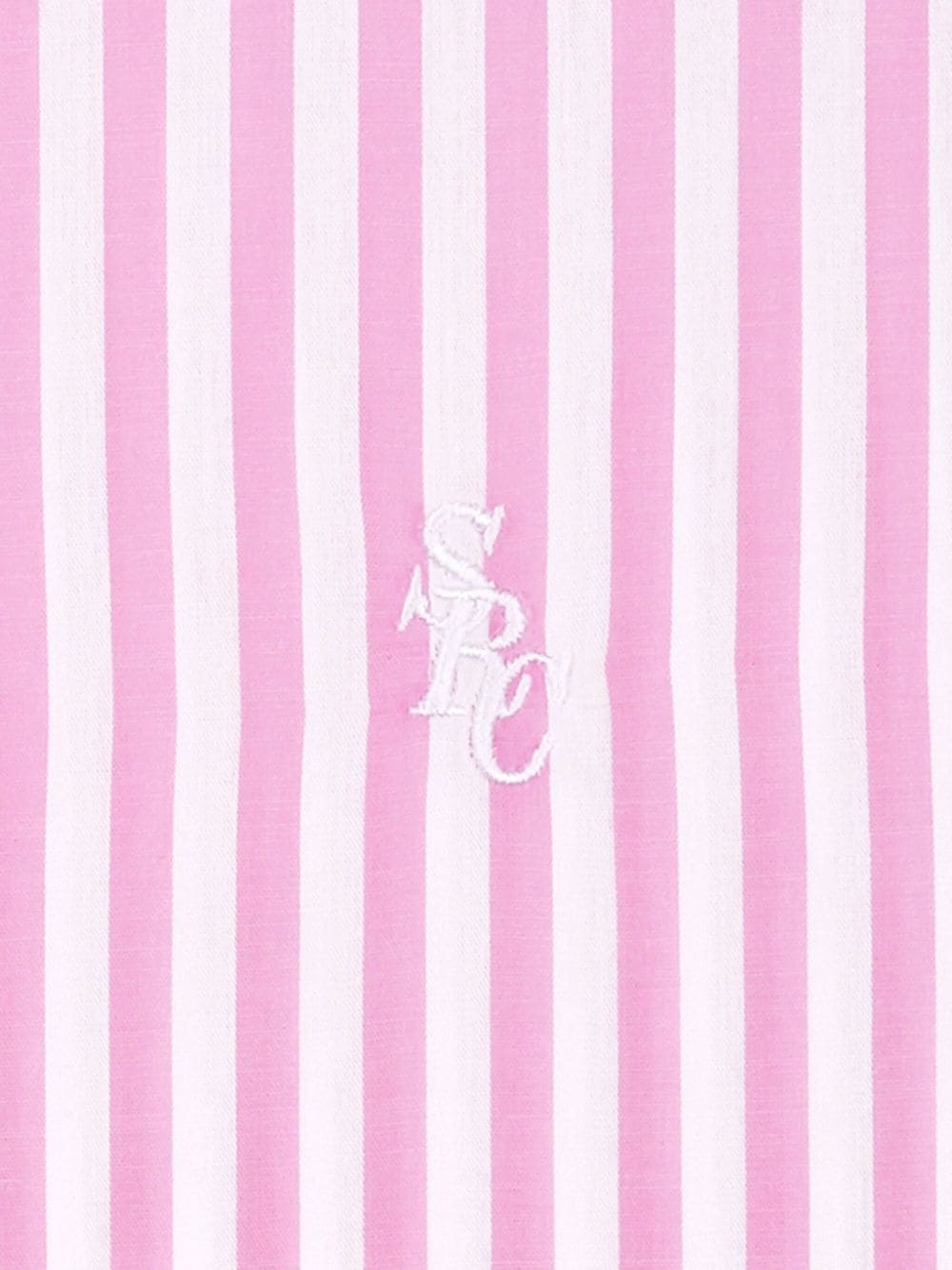 Shop Sporty And Rich Logo-embroidered Striped Shirt In Pink