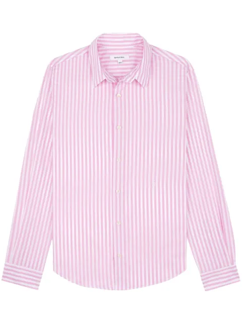 Sporty & Rich logo-embroidered striped shirt 