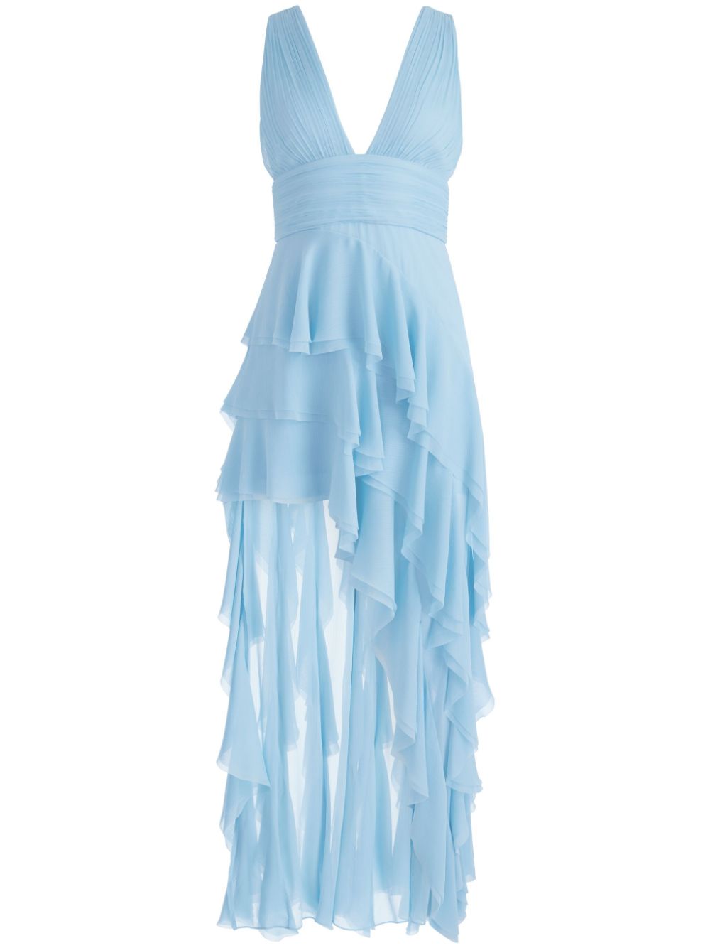 Holly ruffled asymmetric maxi dress