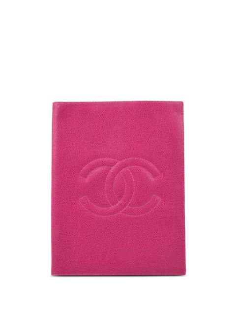 HOT SALE CHANEL 1995 CC leather notepad cover Women