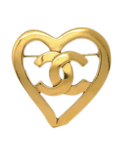 Broche cœur à logo CC (1995) - CHANEL Pre-Owned - Modalova