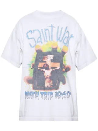 SAINT MXXXXXX Saint War Cotton T-Shirt | White | FARFETCH BH