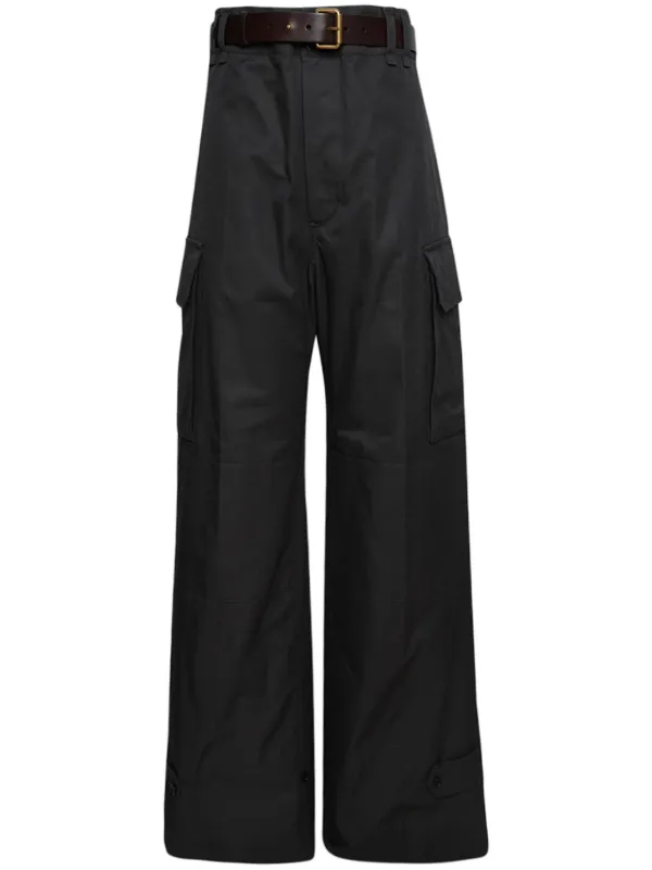 Saint Laurent ウール ワイドパンツ グレー Saint Laurent ワイドパンツ | グレー | FARFETCH JP