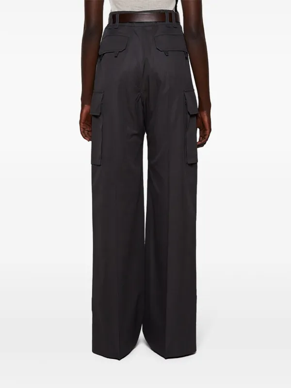 Saint Laurent ウール ワイドパンツ グレー Saint Laurent ワイドパンツ | グレー | FARFETCH JP