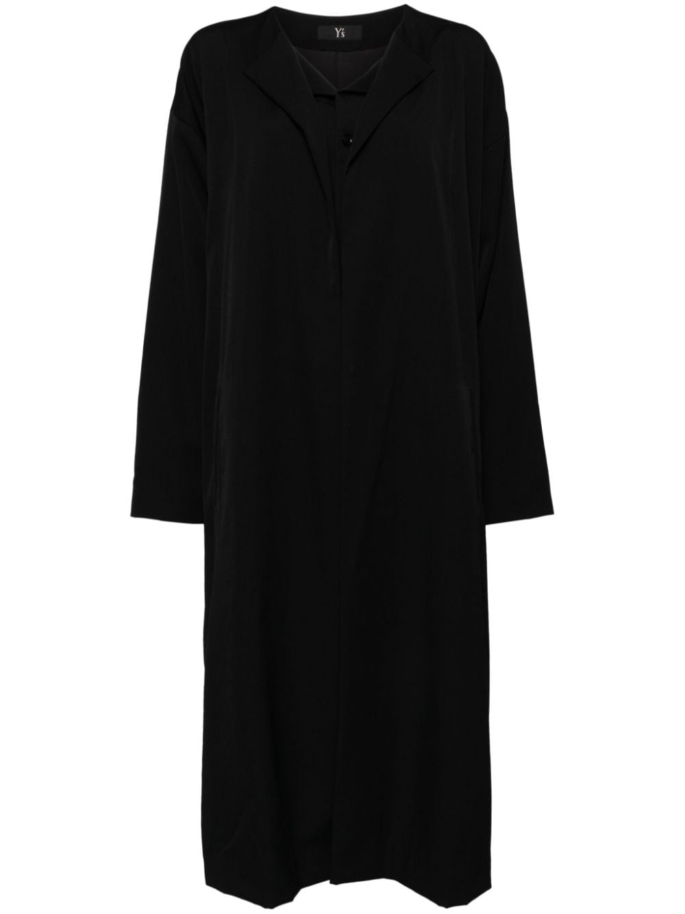 Y's Single-breasted Layered Coat In Black