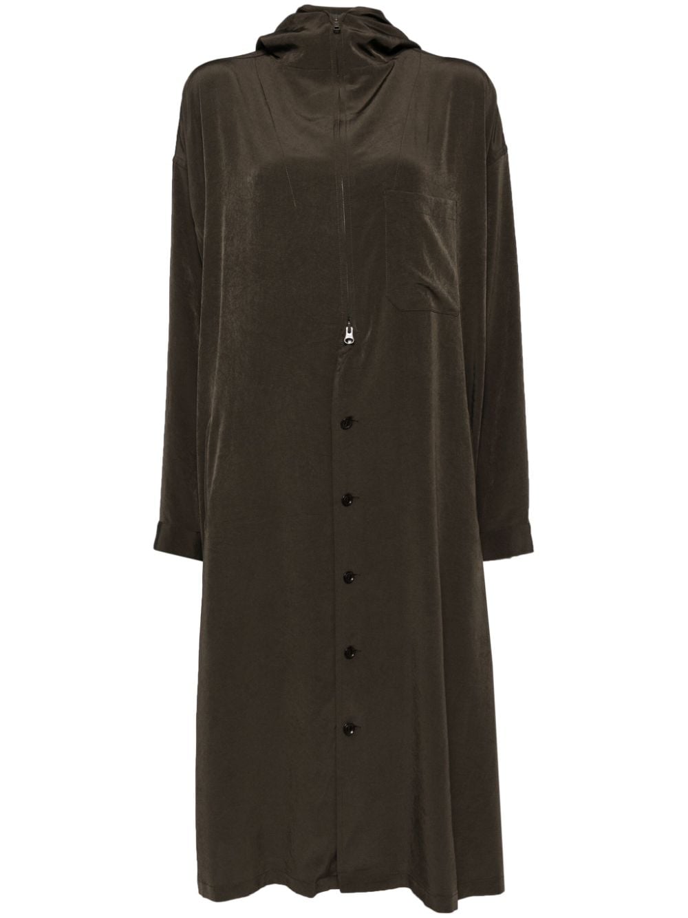 velvet hooded shirtdress