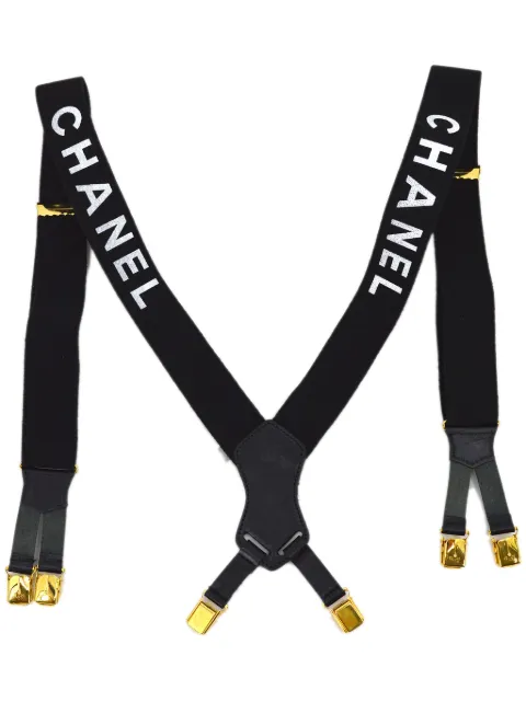 Cheap HOT SALE CHANEL 1990-2000s logo-print suspenders Women