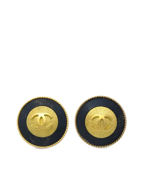 CHANEL Pre-Owned 1994 CC button clip-on earrings