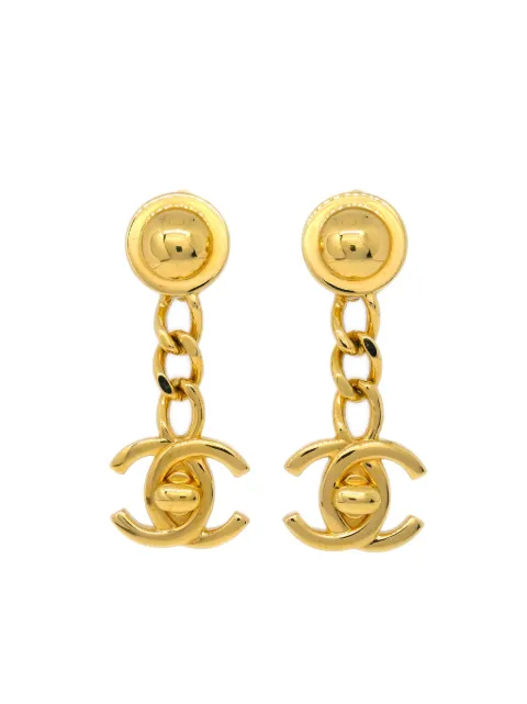 CHANEL Pre-Owned 1996 CC Turnlock clip-on earrings