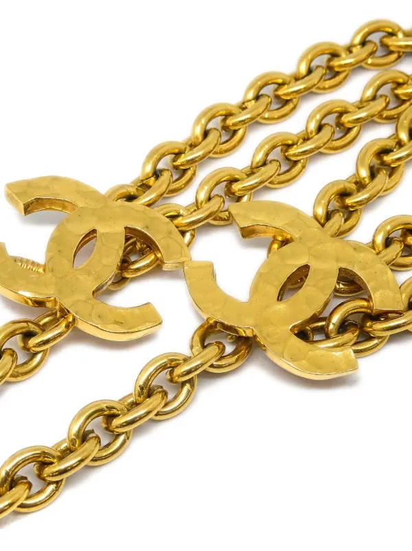 CHANEL チェーンベルト ロゴチャーム付き CHANEL Pre-Owned 1990-2000 ロゴチャーム チェーンベルト