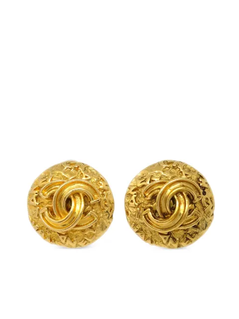 CHANEL Pre-Owned 1995 CC button clip-on earrings