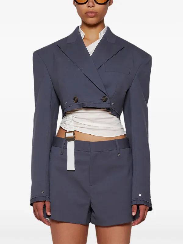 Dion Lee Crop Crop Jacket | Blue | FARFETCH