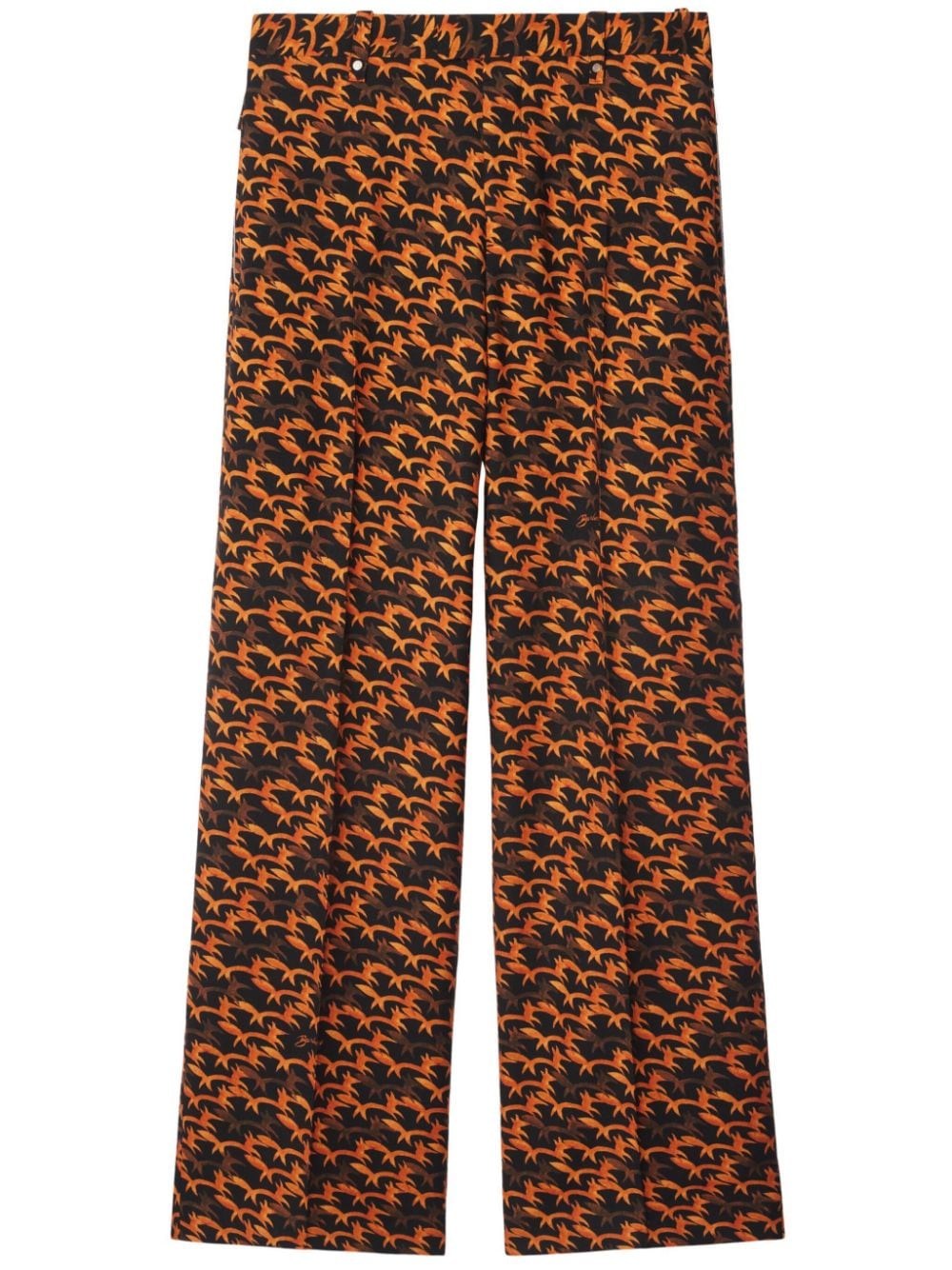 Burberry Fox-print Tailored Trousers In Black