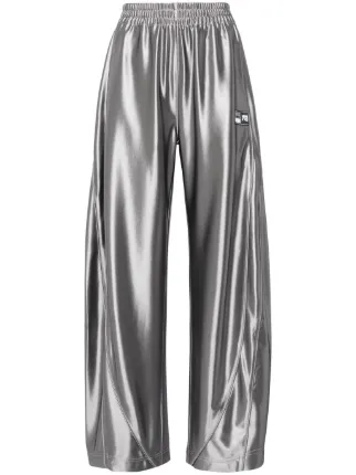 Alexander Wang Jogginghose Mit Logo Applikation Silber FARFETCH DE