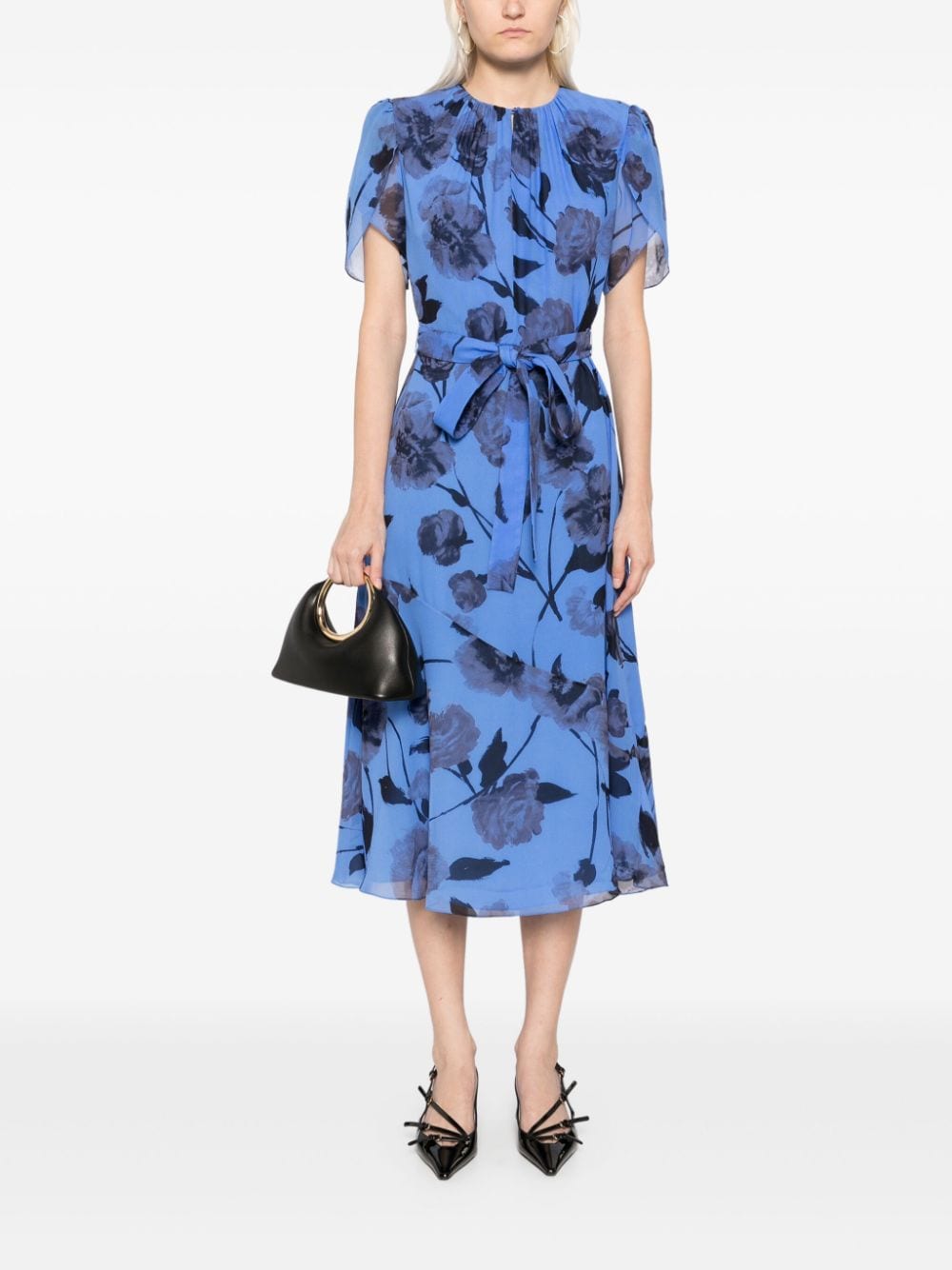 ERDEM Asymmetrische jurk met korte mouwen - Blauw