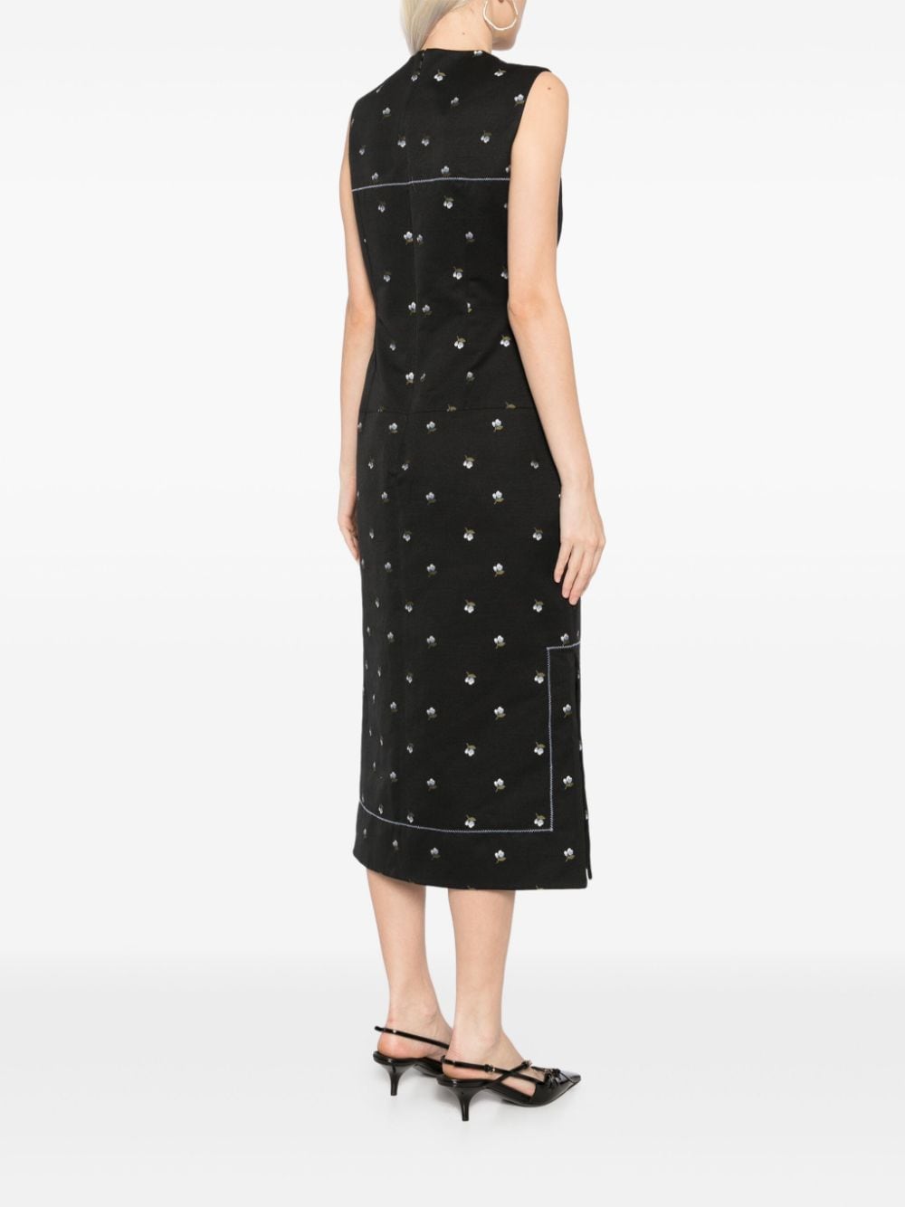 Shop Erdem Sleeveless Pencil Dress In 黑色