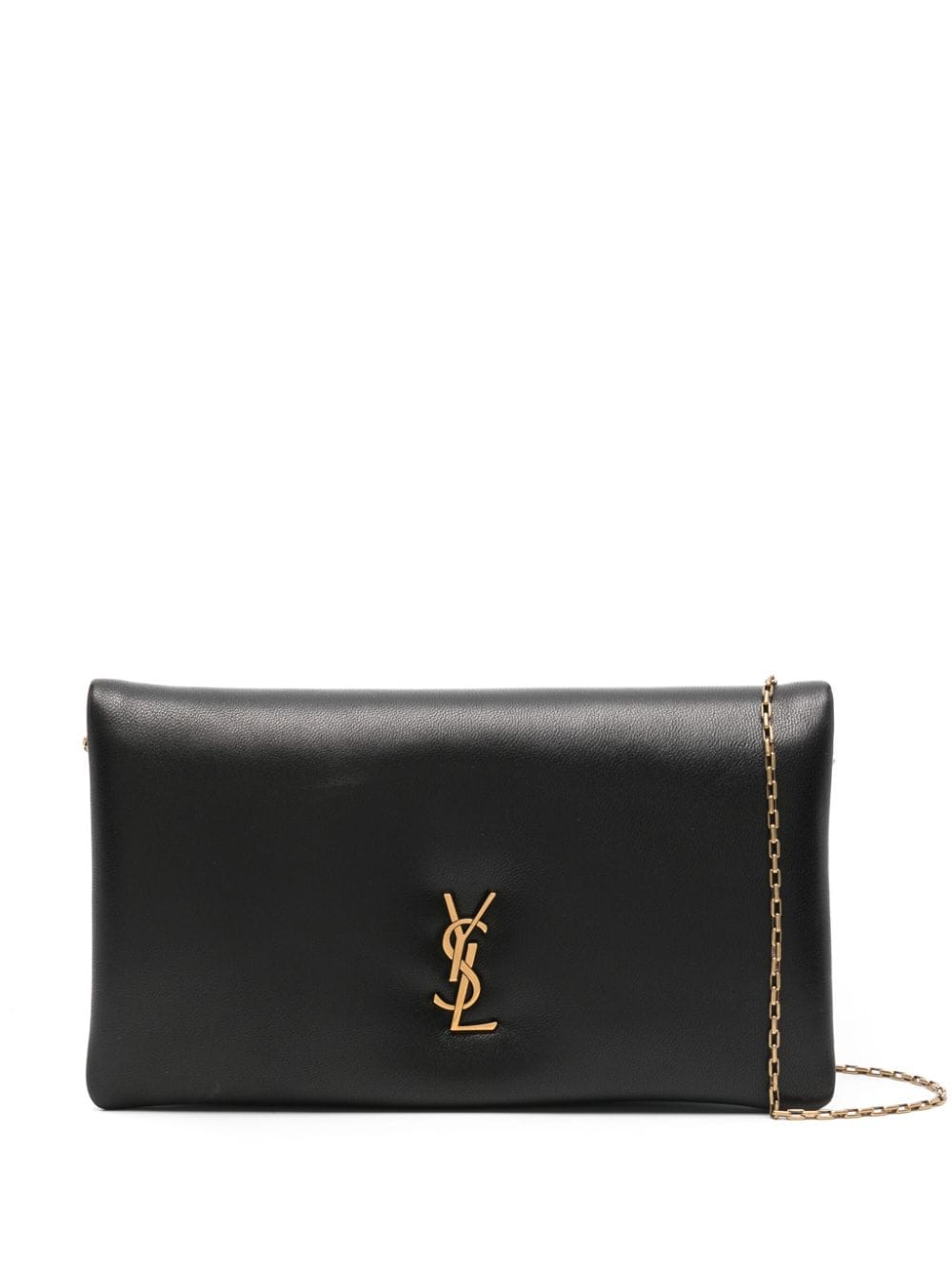 Saint Laurent Cassandre-plaque Cross Body Bag In Black