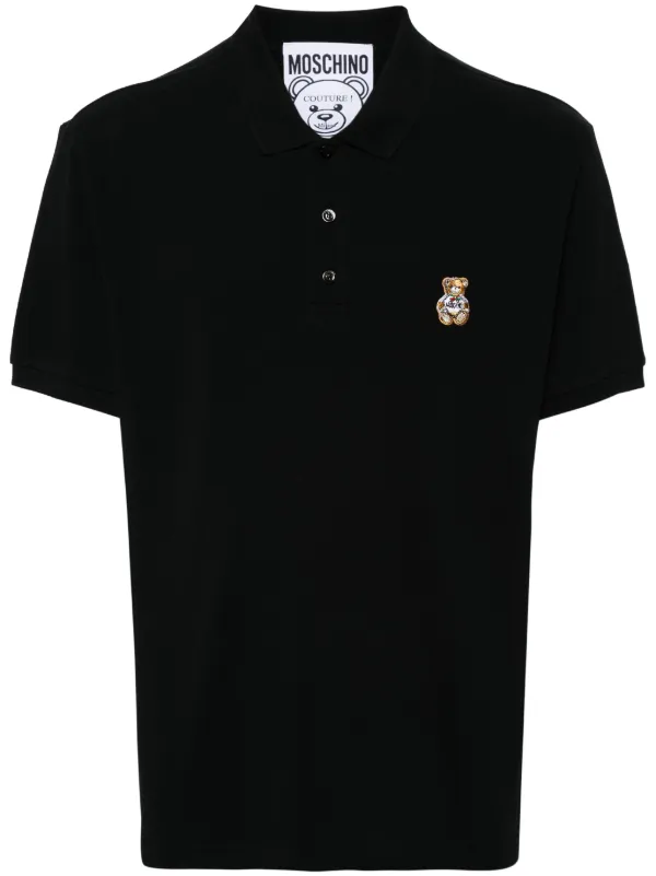 Moschino Teddy Bear patch Polo Shirt Black FARFETCH