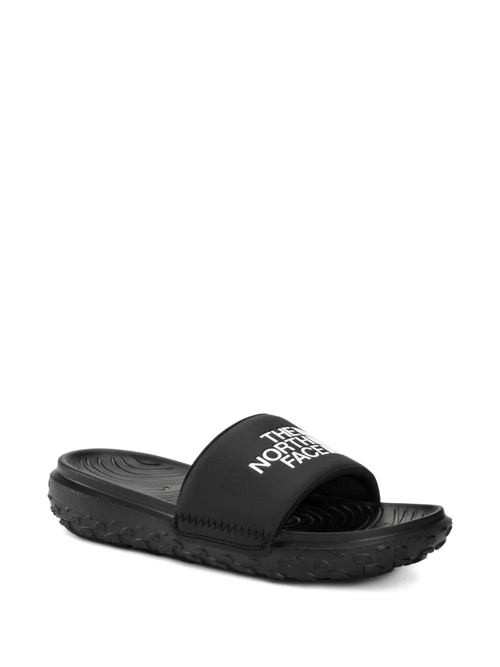 The North Face Never Stop Cush Logo-embossed Slides In Black