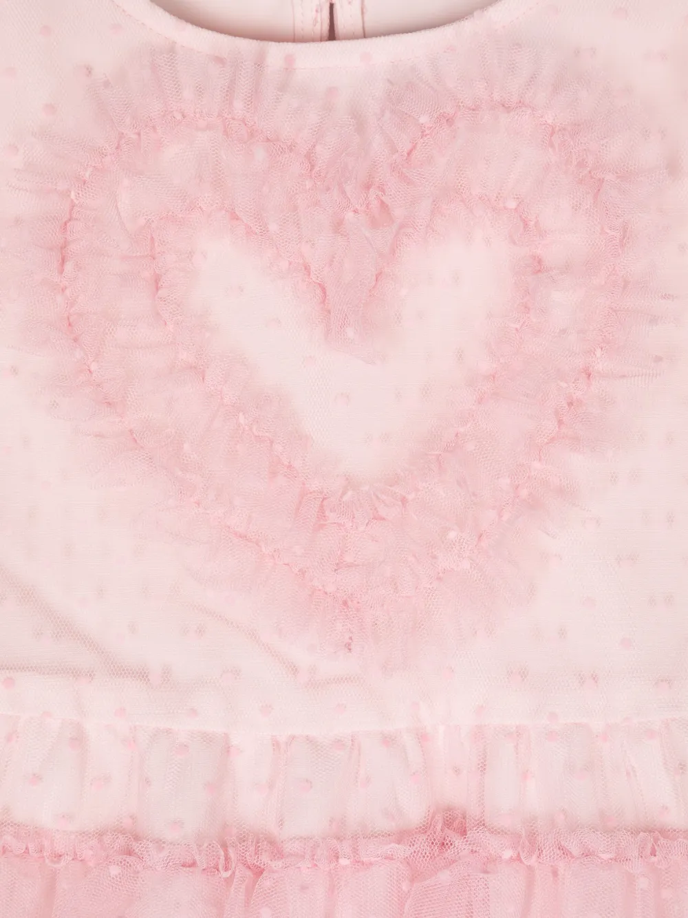 Self-Portrait Kids Mesh jurk met stippen Roze