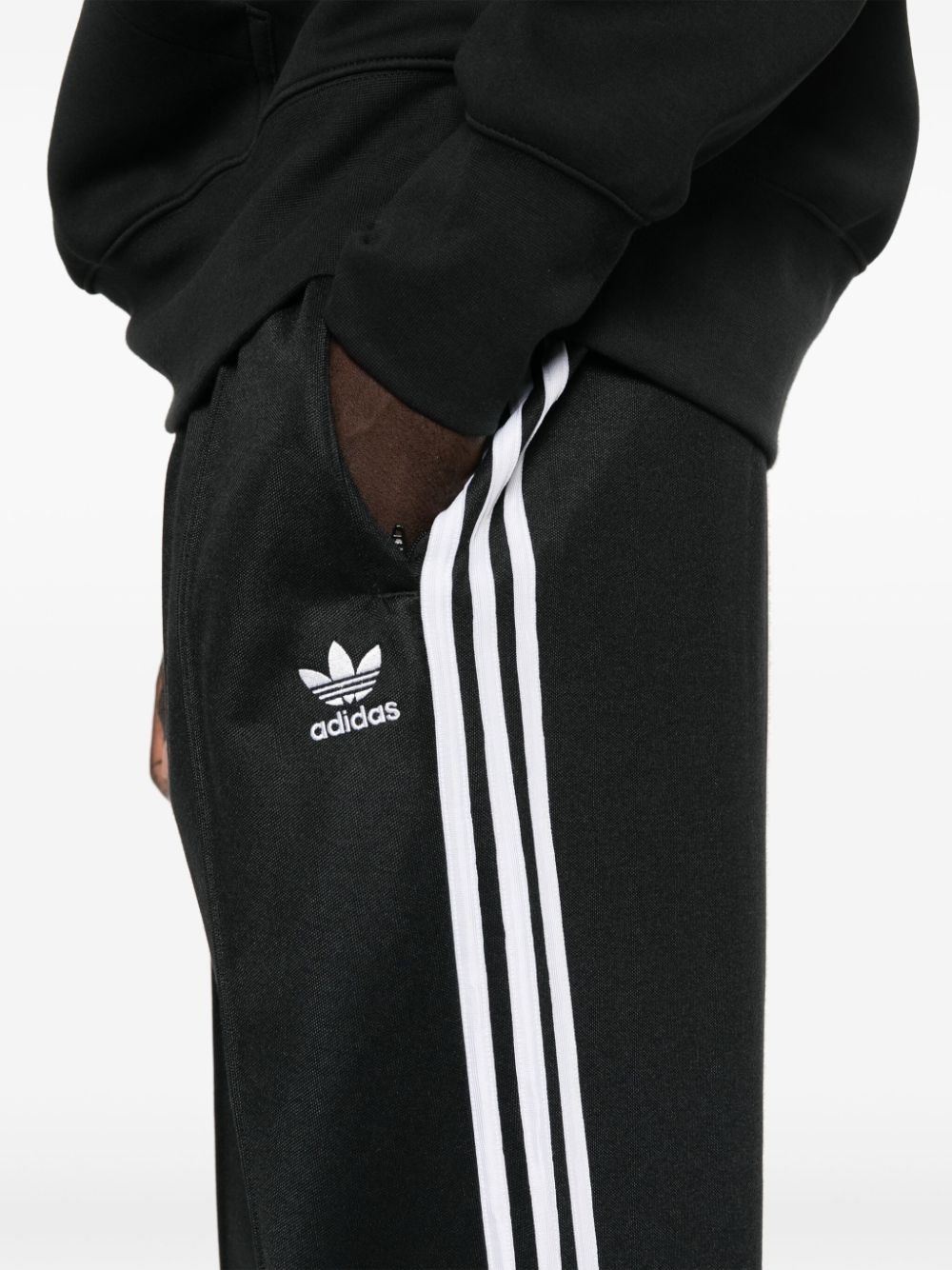 Shop Adidas Originals 3-stripes Logo Track Pants In Black