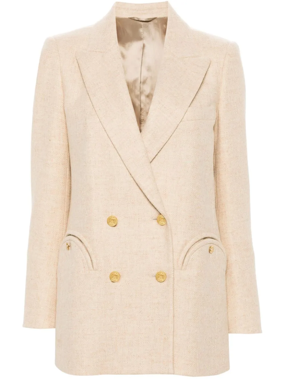 Blazé Milano Blaze Milano Everyday Mid-day Sun Double-breasted Blazer In Neutrals