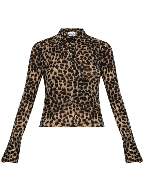 Blumarine leopard-print wool top