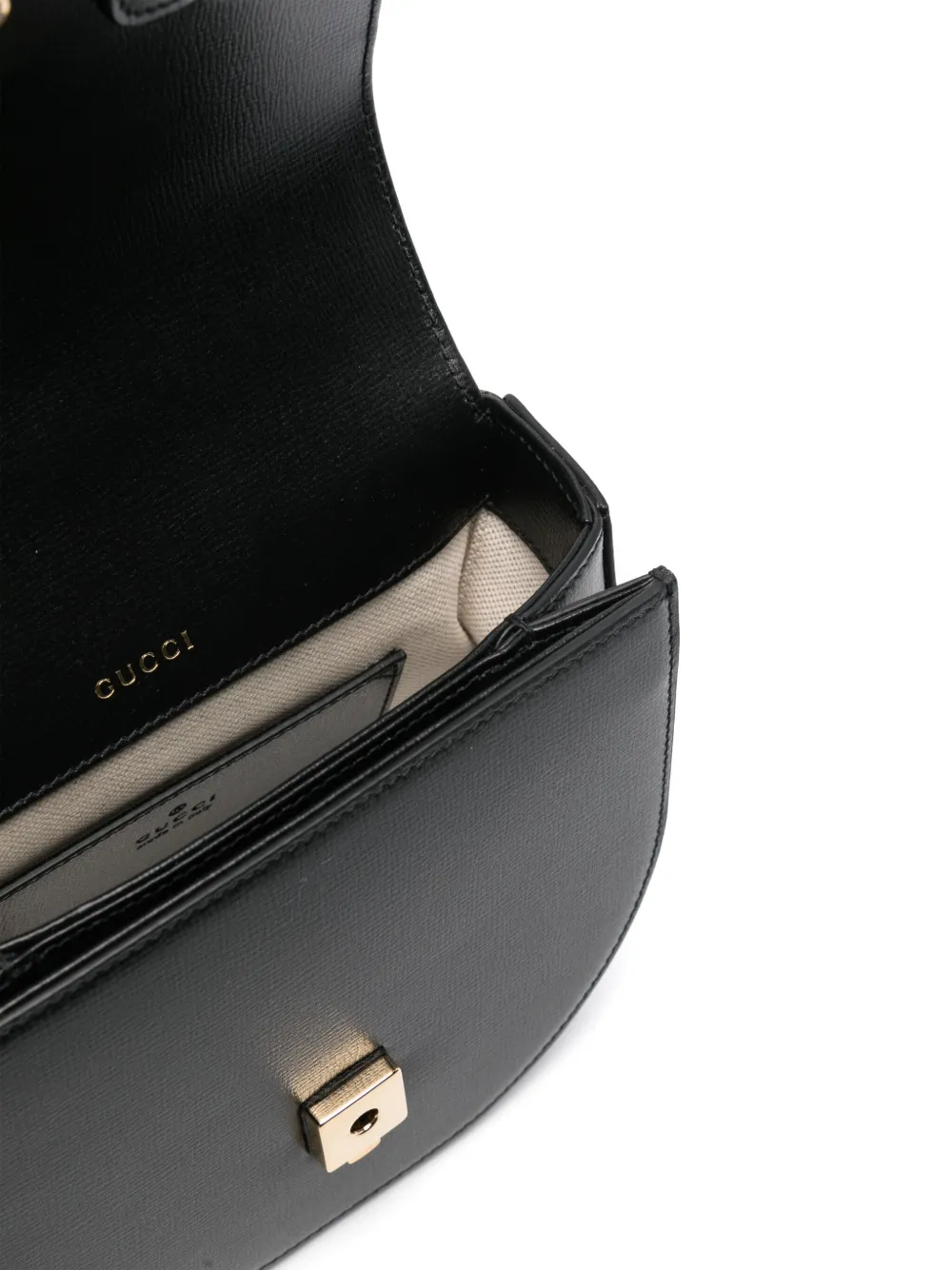 Gucci Elegant Mini Horsebit Handbag 18x15x6.5 Cm In Black