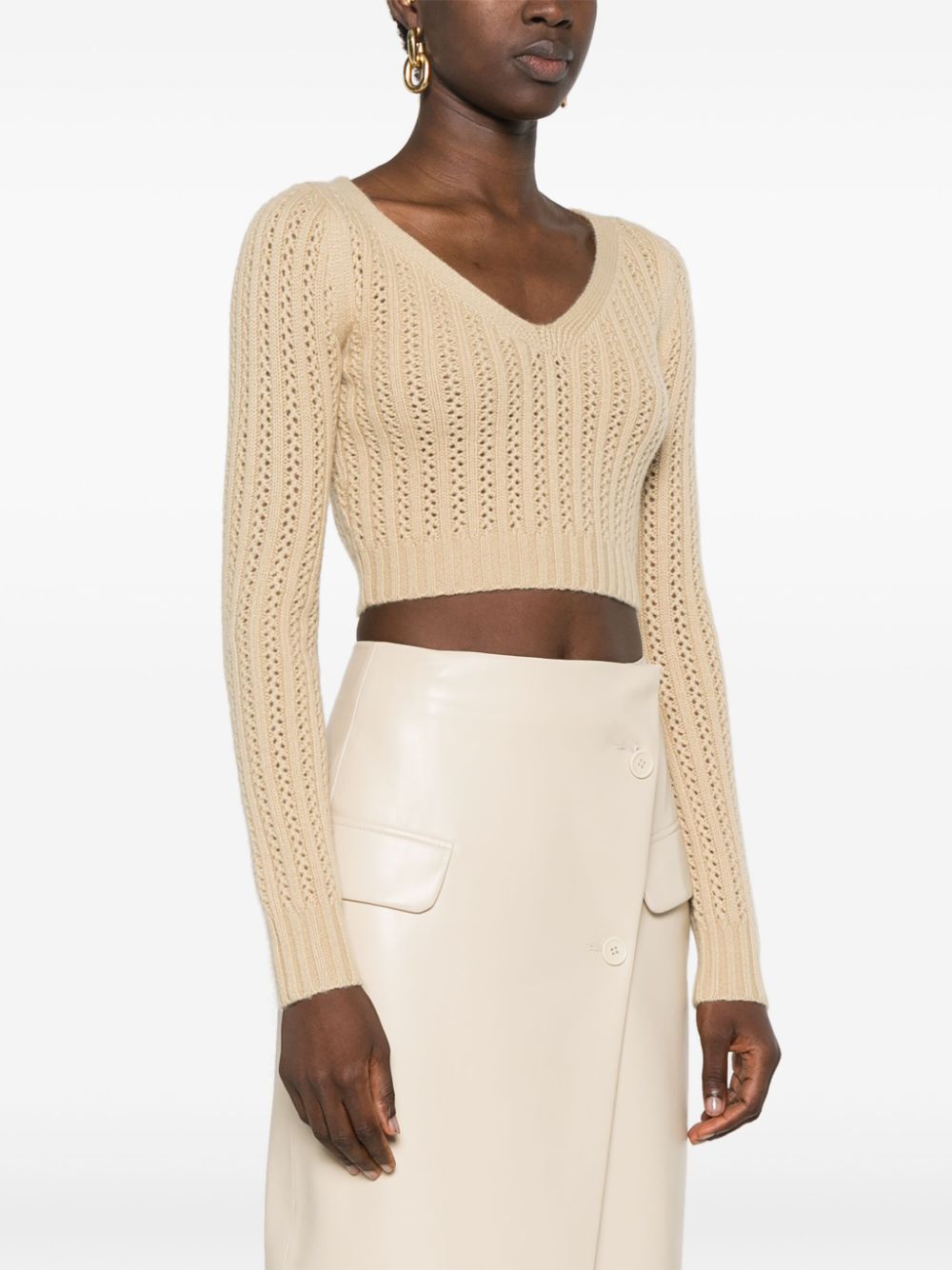 Max Mara cropped open-knit jumper Women