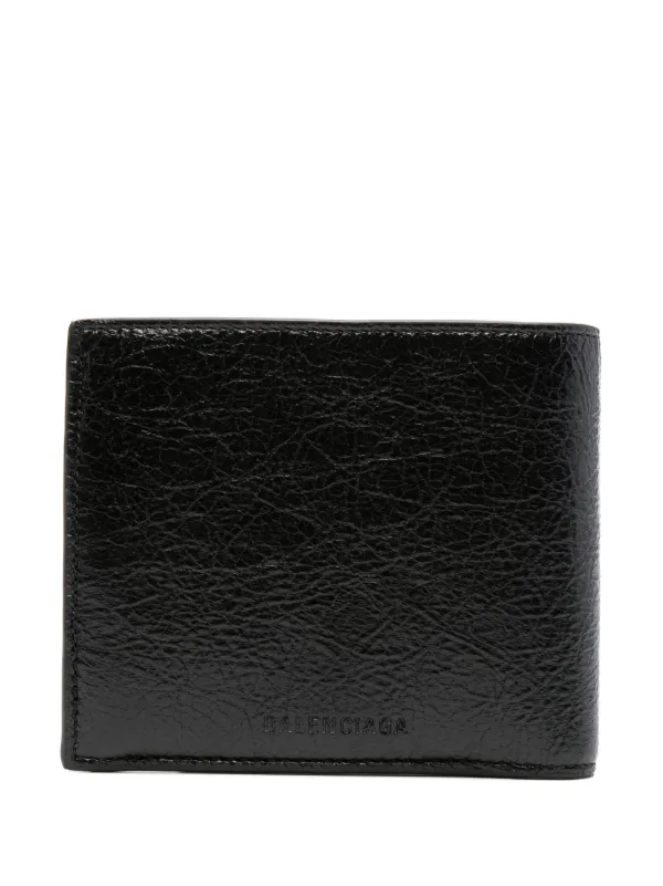 Balenciaga bi fold Leather Wallet Black FARFETCH AO