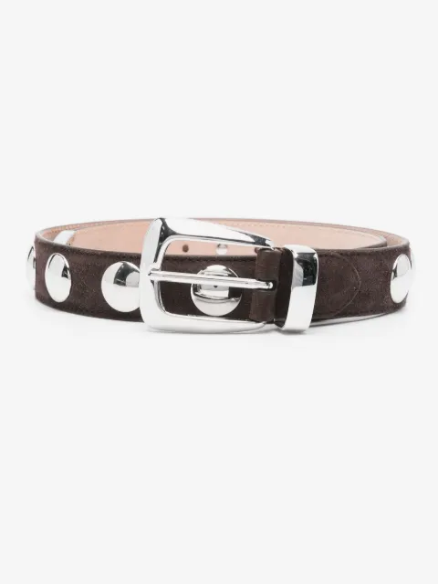 KHAITE Benny stud-embellished suede belt