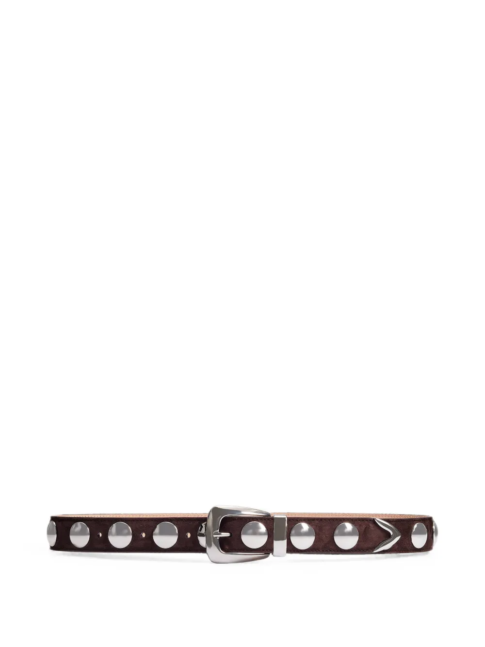 KHAITE The Benny suede belt - Marrone