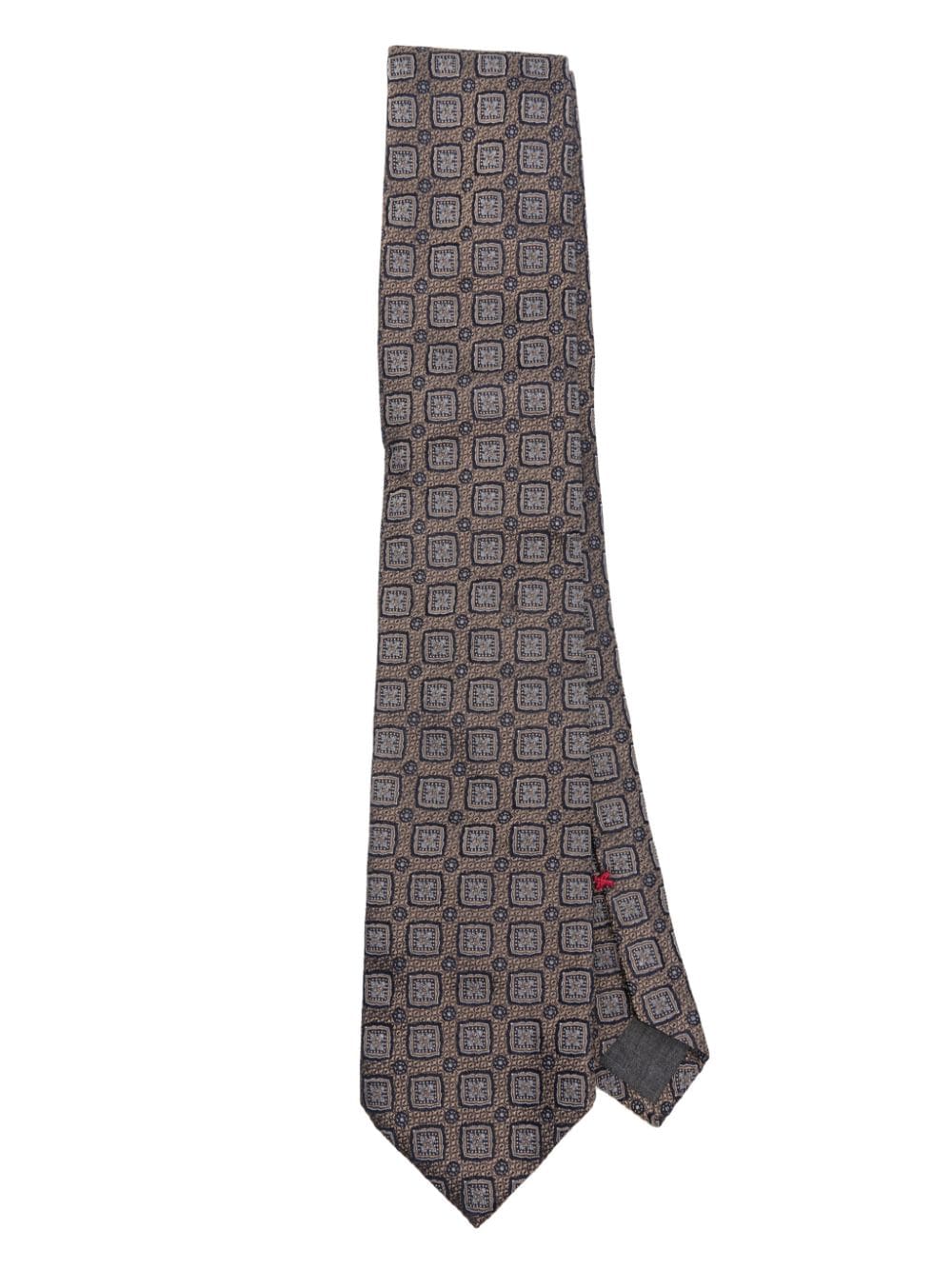 Brunello Cucinelli Patterned-jacquard Silk Tie In Brown