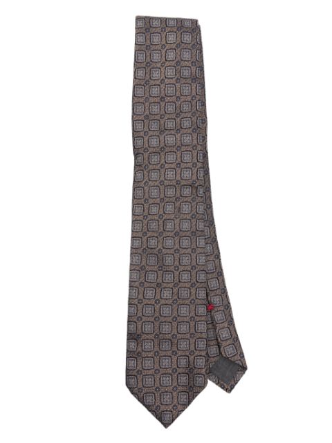 Brunello Cucinelli patterned-jacquard silk tie Men