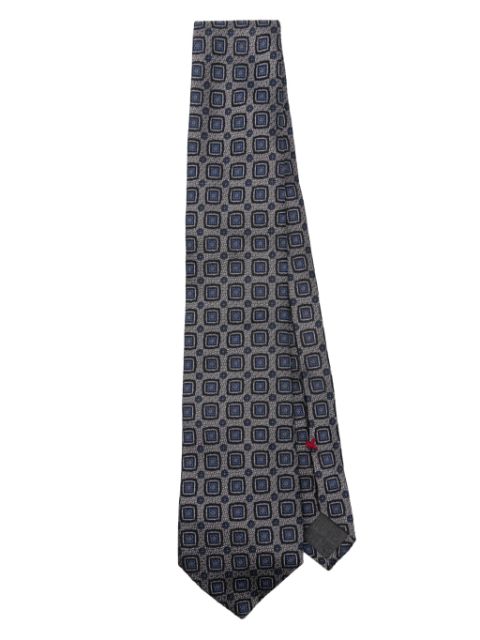 Brunello Cucinelli patterned-jacquard silk tie Men