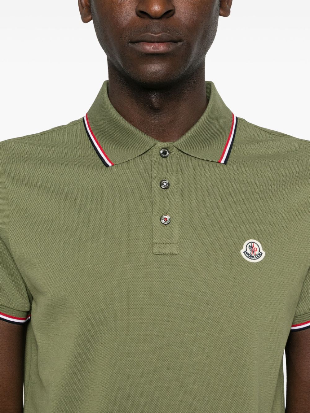 Shop Moncler Logo-patch Polo Shirt In Green