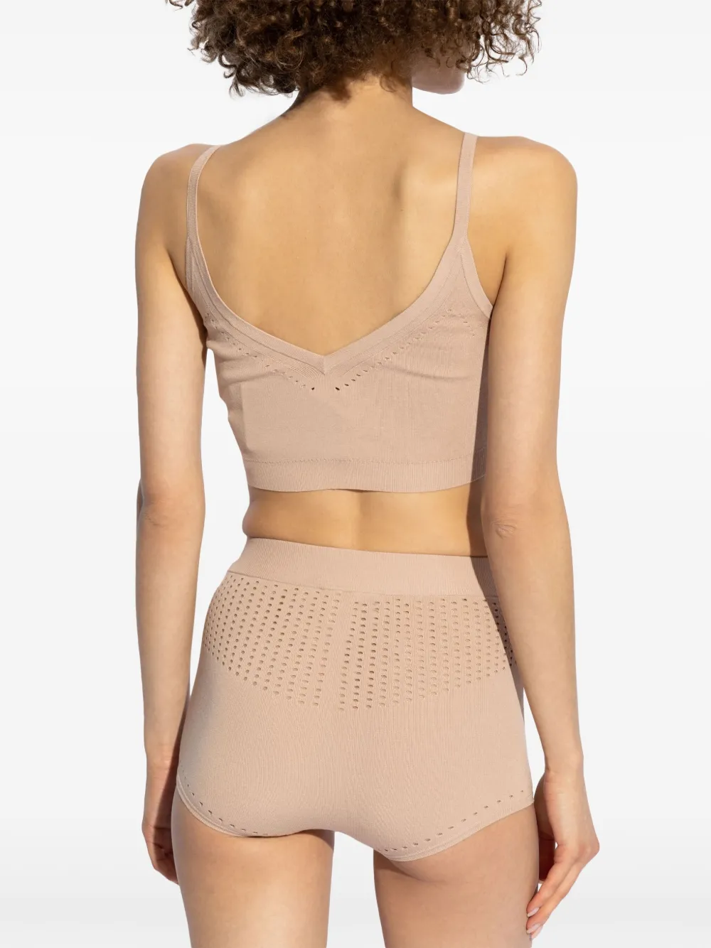Max Mara Fine-knit Cropped Top In Neutrals