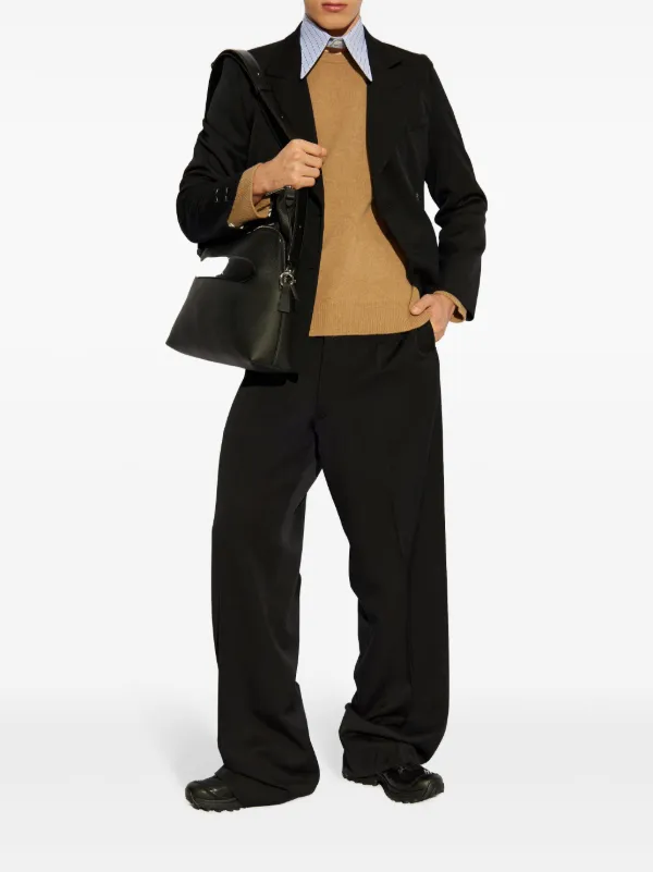 Maison Margiela four-stitch Wool Trousers | Black | FARFETCH