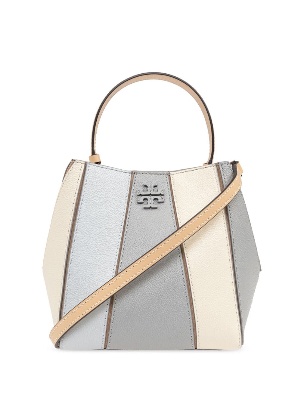 Tory Burch McGraw leather bucket bag - Grigio